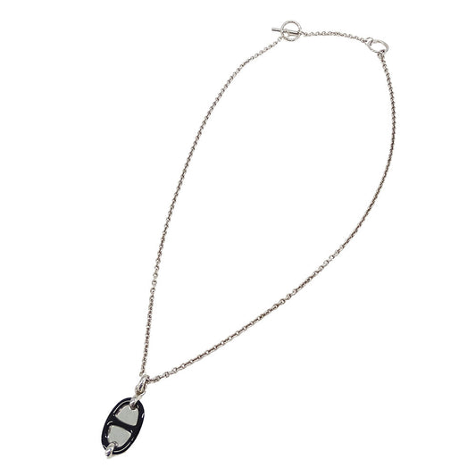 HERMES エルメス ミニ・マイヨンPM ネックレス メタル シルバー ブラック レディース 【中古】