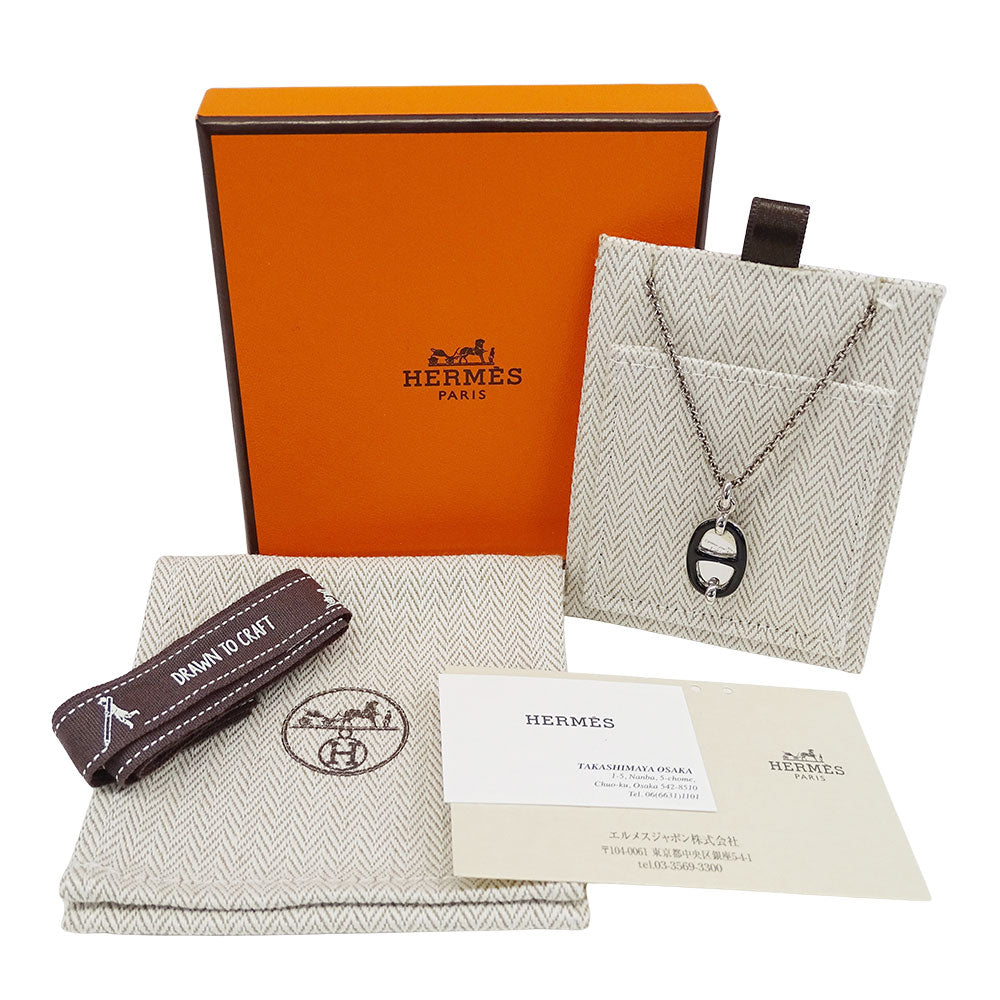 HERMES エルメス ミニ・マイヨンPM ネックレス メタル シルバー ブラック レディース 【中古】