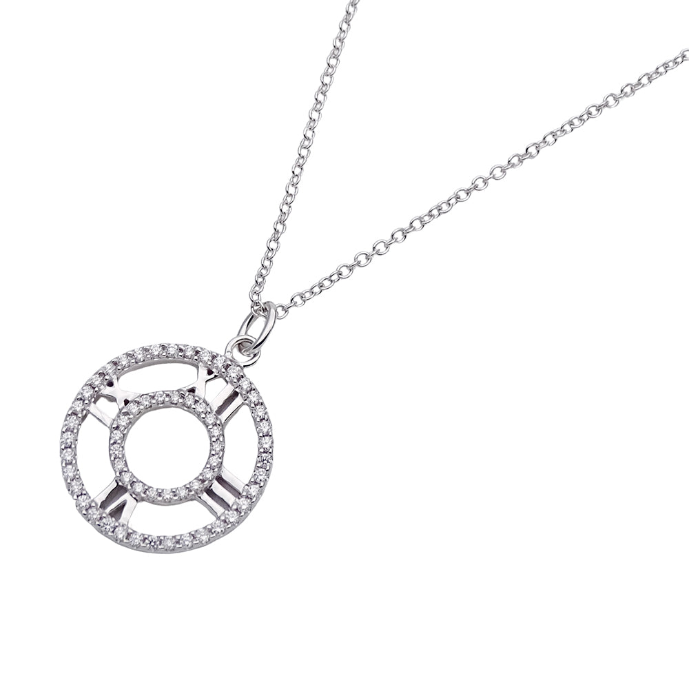 TIFFANY&Co. ティファニー アトラス オープン メダリオン ネックレス 750WG ホワイトゴールド ダイヤモンド レディース 磨き済み 【中古】