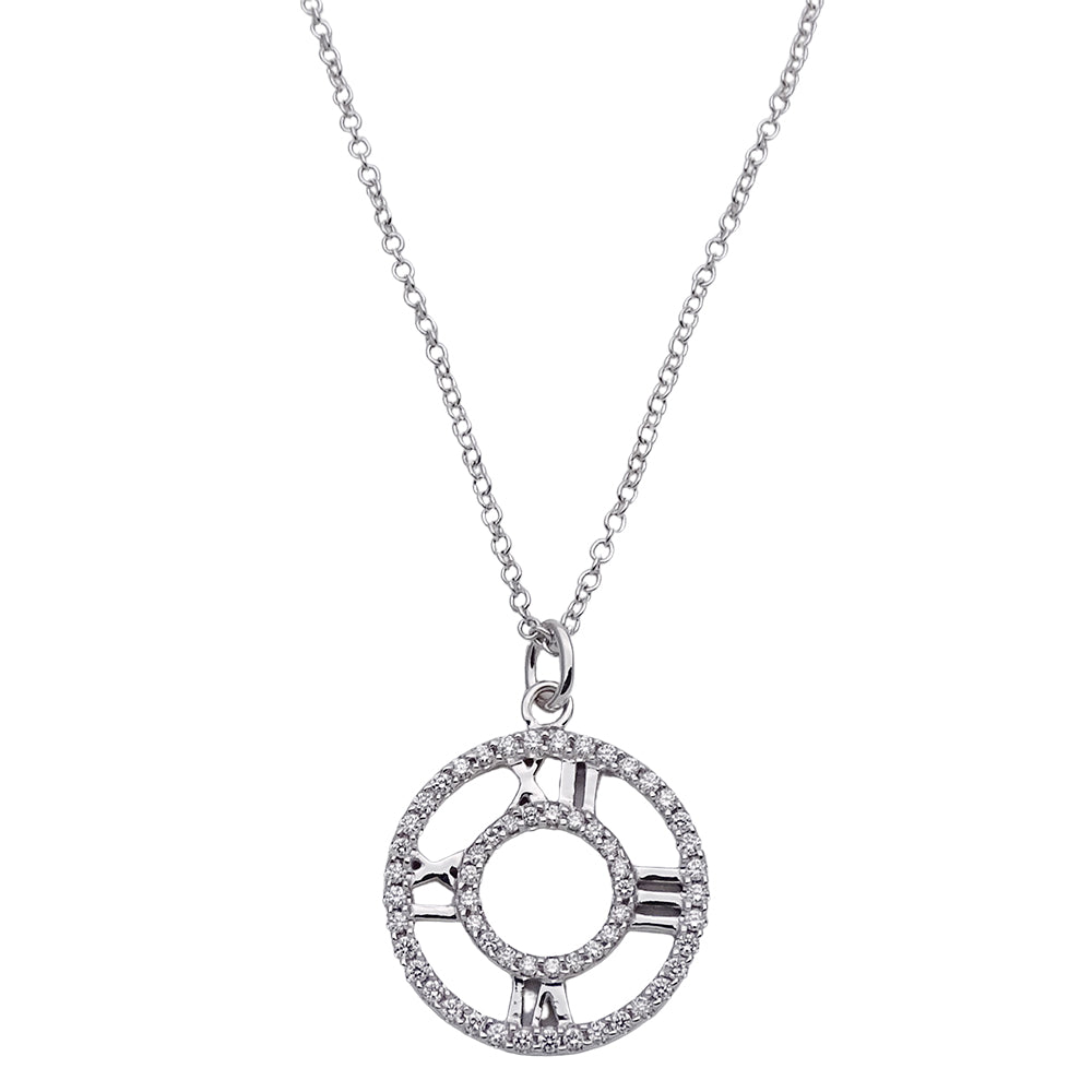 TIFFANY&Co. ティファニー アトラス オープン メダリオン ネックレス 750WG ホワイトゴールド ダイヤモンド レディース 磨き済み 【中古】