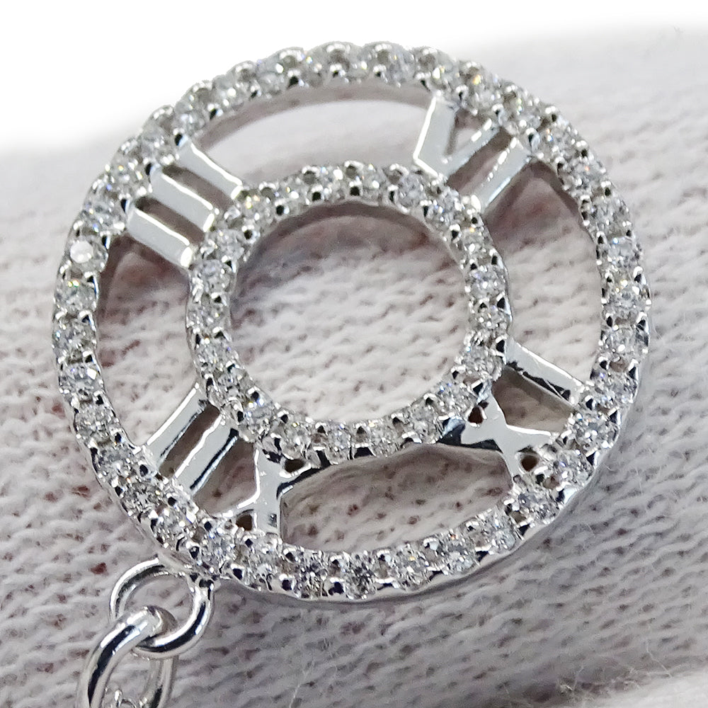 TIFFANY&Co. ティファニー アトラス オープン メダリオン ネックレス 750WG ホワイトゴールド ダイヤモンド レディース 磨き済み 【中古】
