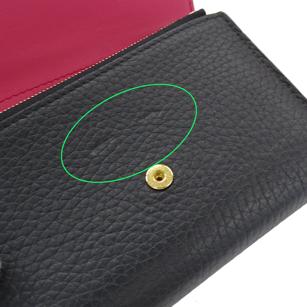 LOUIS VUITTON ルイ・ヴィトン ポルトフォイユ･カプシーヌ コンパクト 三つ折り財布 ノワール・ホットピンク M62157 レディース 【中古】