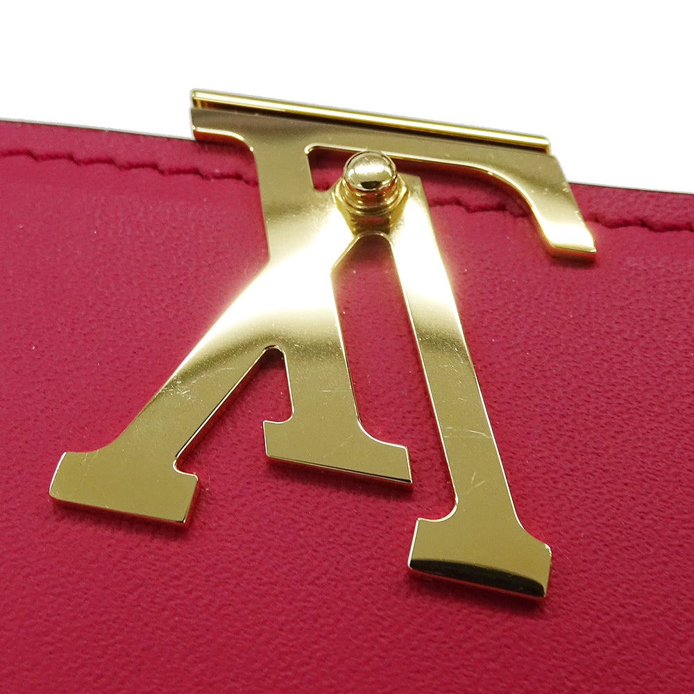 LOUIS VUITTON ルイ・ヴィトン ポルトフォイユ･カプシーヌ コンパクト 三つ折り財布 ノワール・ホットピンク M62157 レディース 【中古】