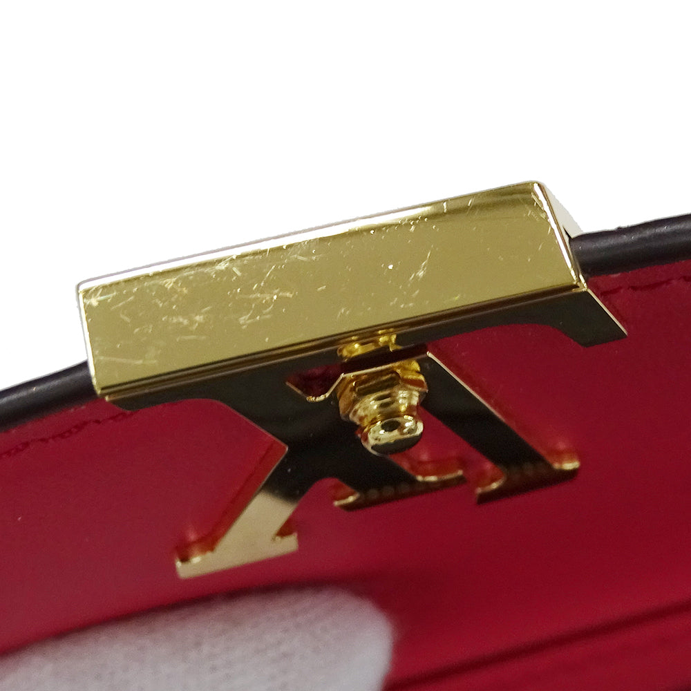 LOUIS VUITTON ルイ・ヴィトン ポルトフォイユ･カプシーヌ コンパクト 三つ折り財布 ノワール・ホットピンク M62157 レディース 【中古】