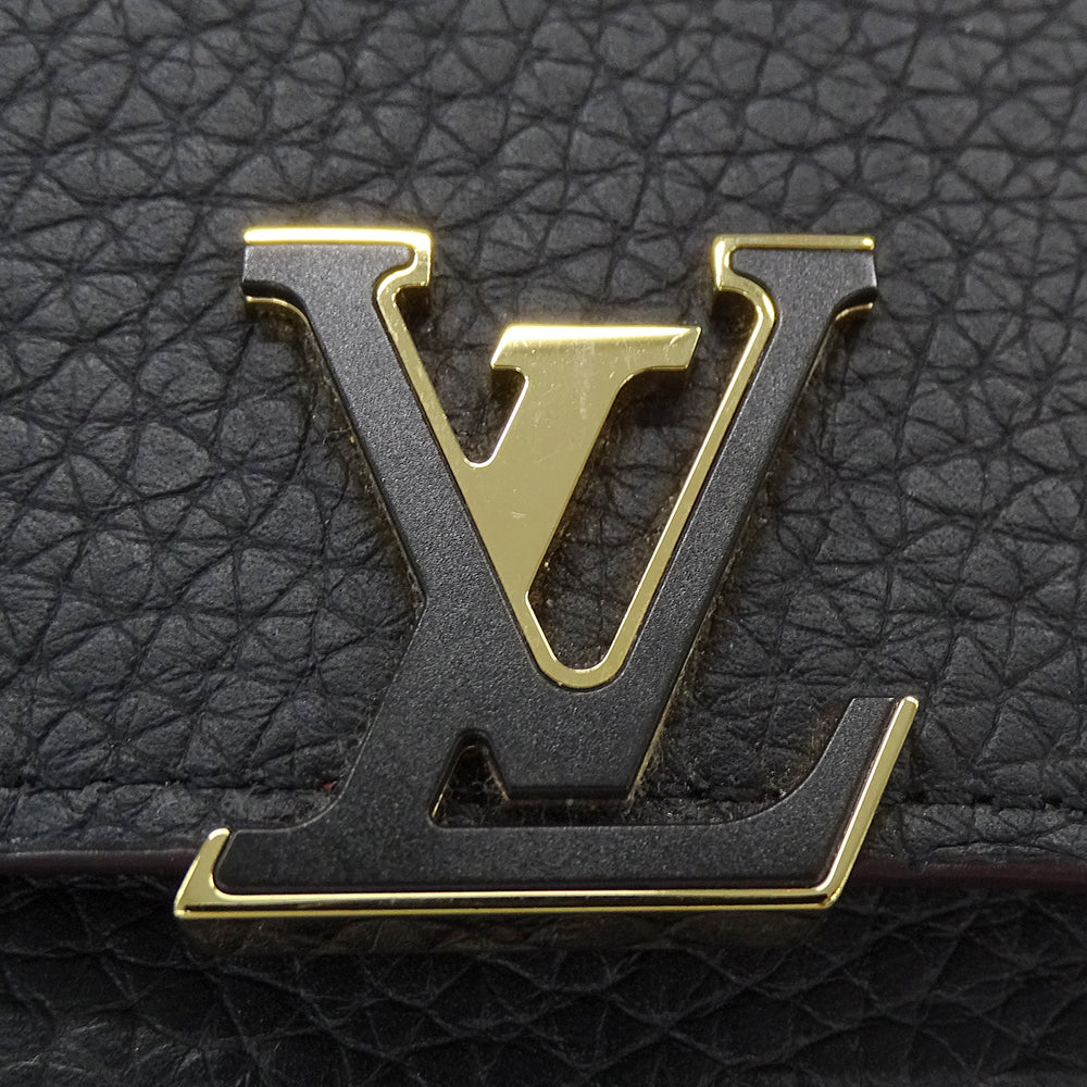 LOUIS VUITTON ルイ・ヴィトン ポルトフォイユ･カプシーヌ コンパクト 三つ折り財布 ノワール・ホットピンク M62157 レディース 【中古】