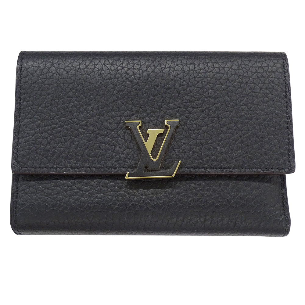 LOUIS VUITTON ルイ・ヴィトン ポルトフォイユ･カプシーヌ コンパクト 三つ折り財布 ノワール・ホットピンク M62157 レディース 【中古】