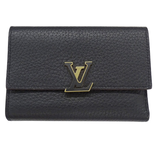 LOUIS VUITTON ルイ・ヴィトン ポルトフォイユ･カプシーヌ コンパクト 三つ折り財布 ノワール・ホットピンク M62157 レディース 【中古】