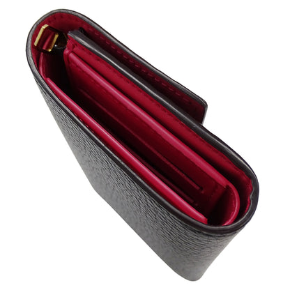 LOUIS VUITTON ルイ・ヴィトン ポルトフォイユ･カプシーヌ コンパクト 三つ折り財布 ノワール・ホットピンク M62157 レディース 【中古】