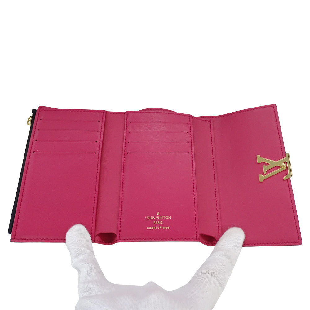 LOUIS VUITTON ルイ・ヴィトン ポルトフォイユ･カプシーヌ コンパクト 三つ折り財布 ノワール・ホットピンク M62157 レディース 【中古】
