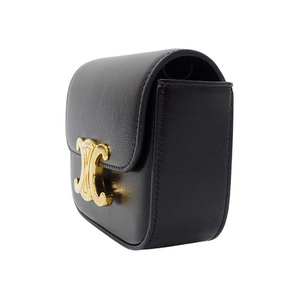 CELINE セリーヌ ミニクロード ショルダーバッグ トリオンフ ブラック レディース 【中古】