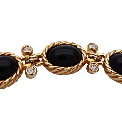 Dior ディオール ネックレス メタル ゴールド ブラック レディース 【中古】