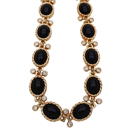 Dior ディオール ネックレス メタル ゴールド ブラック レディース 【中古】