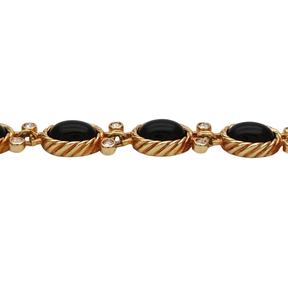 Dior ディオール ネックレス メタル ゴールド ブラック レディース 【中古】