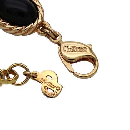 Dior ディオール ネックレス メタル ゴールド ブラック レディース 【中古】