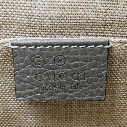 GUCCI グッチ ショルダーバッグ インターロッキングG グレー 510304 レザー レディース 【中古】