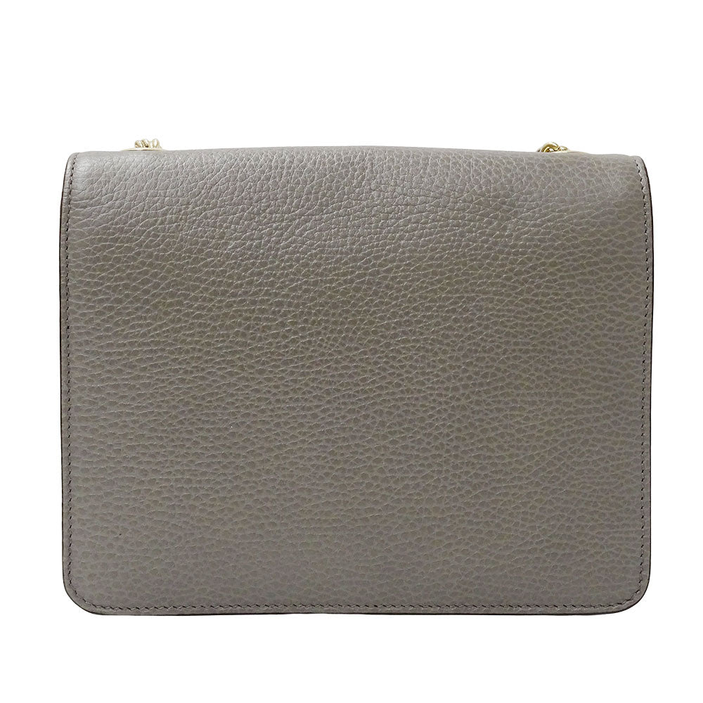 GUCCI グッチ ショルダーバッグ インターロッキングG グレー 510304 レザー レディース 【中古】
