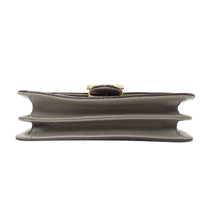 GUCCI グッチ ショルダーバッグ インターロッキングG グレー 510304 レザー レディース 【中古】