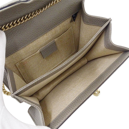 GUCCI グッチ ショルダーバッグ インターロッキングG グレー 510304 レザー レディース 【中古】