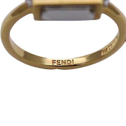 FENDI フェンディ リング 指輪 バゲット メタル ゴールド S レディース 8AH813 W2Y 【中古】