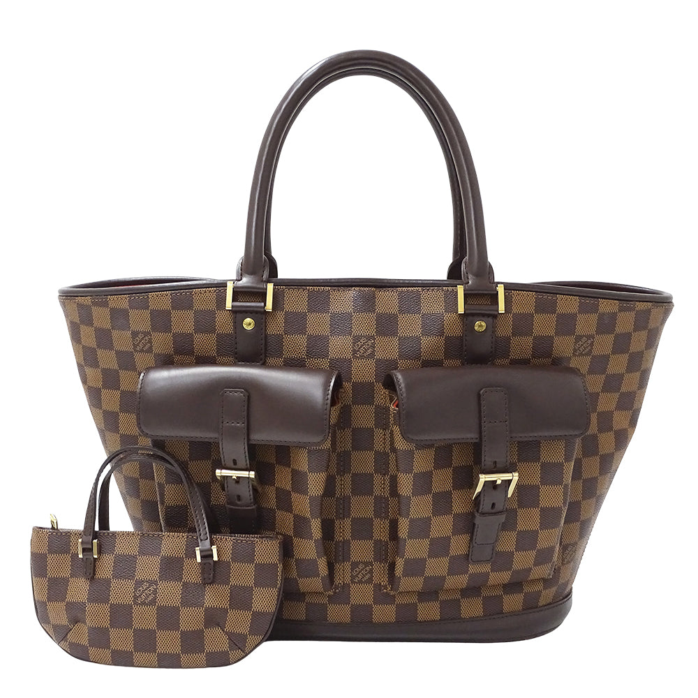 LOUIS VUITTON ルイ・ヴィトン マノスク GM トートバッグ ダミエ ダミエエベヌ N51120 ダミエキャンバス レディース 【中古】