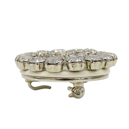 CHANEL シャネル ブローチ ラインストーン シルバー アイボリー レディース 【中古】