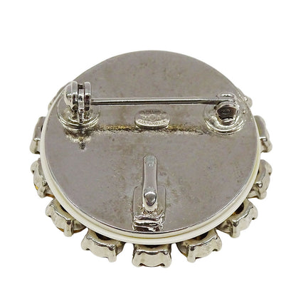 CHANEL シャネル ブローチ ラインストーン シルバー アイボリー レディース 【中古】