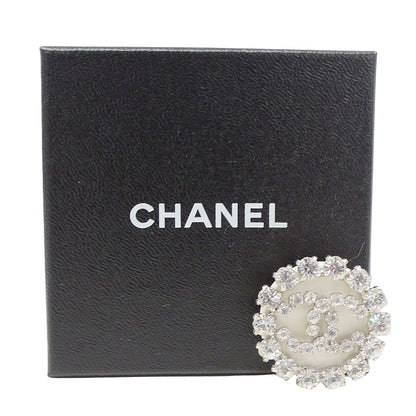 CHANEL シャネル ブローチ ラインストーン シルバー アイボリー レディース 【中古】