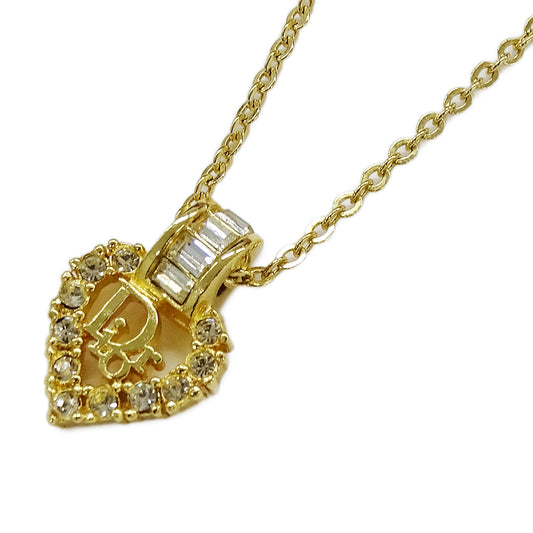 Dior ディオール ネックレス ラインストーン ゴールド レディース 【中古】