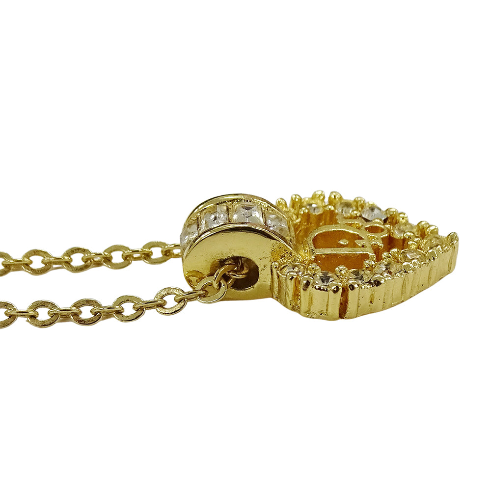 Dior ディオール ネックレス ラインストーン ゴールド レディース 【中古】