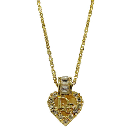 Dior ディオール ネックレス ラインストーン ゴールド レディース 【中古】