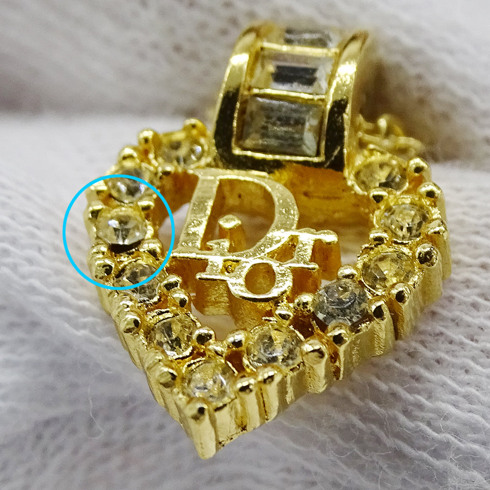 Dior ディオール ネックレス ラインストーン ゴールド レディース 【中古】