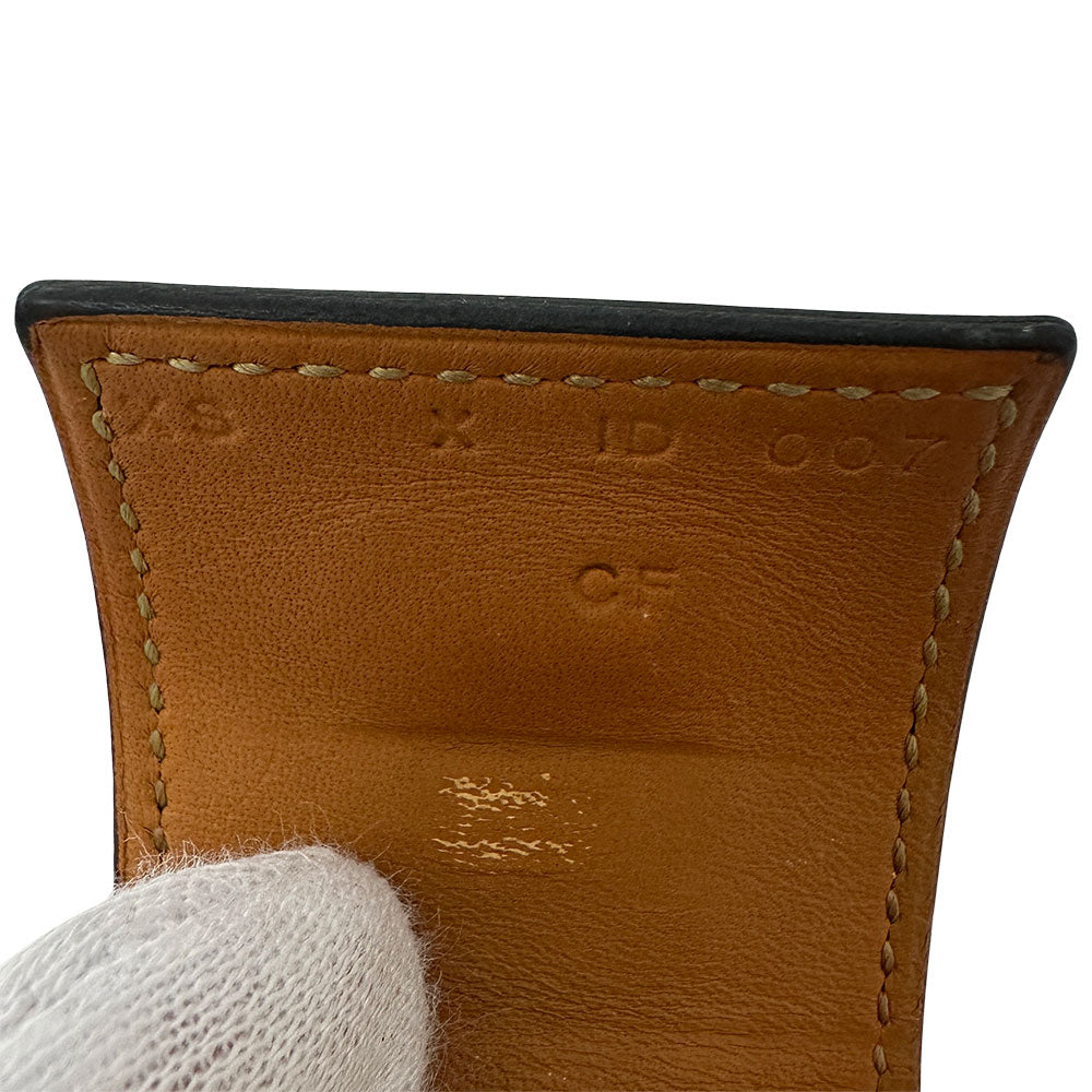 HERMES エルメス バングル コリエド シアン カーフ ブラック ゴールド金具 XS レディース 【中古】