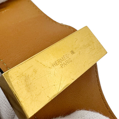 HERMES エルメス バングル コリエド シアン カーフ ブラック ゴールド金具 XS レディース 【中古】
