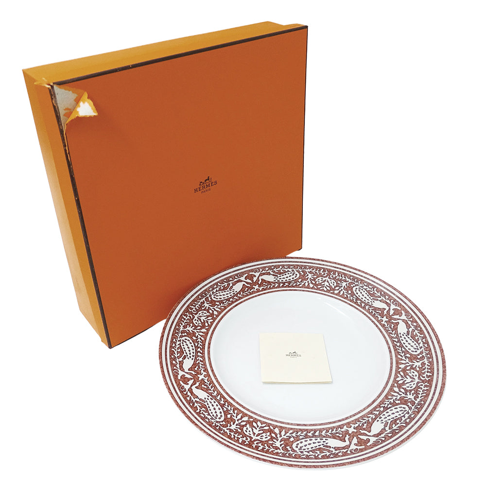 HERMES エルメス Early America 古き良きアメリカ 食器 レッド ホワイト 陶磁器 レディース メンズ 【中古】