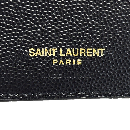 SAINT LAURENT サンローラン 三つ折り財布 ブラック ゴールド金具 403943 レザー レディース 【中古】