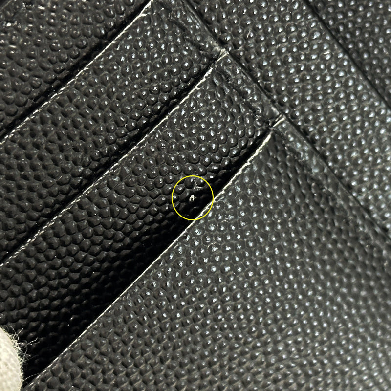 SAINT LAURENT サンローラン 三つ折り財布 ブラック ゴールド金具 403943 レザー レディース 【中古】