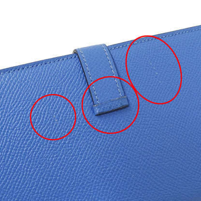 HERMES エルメス ベアン 長財布 ブルー ヴォーエプソン レディース 【中古】