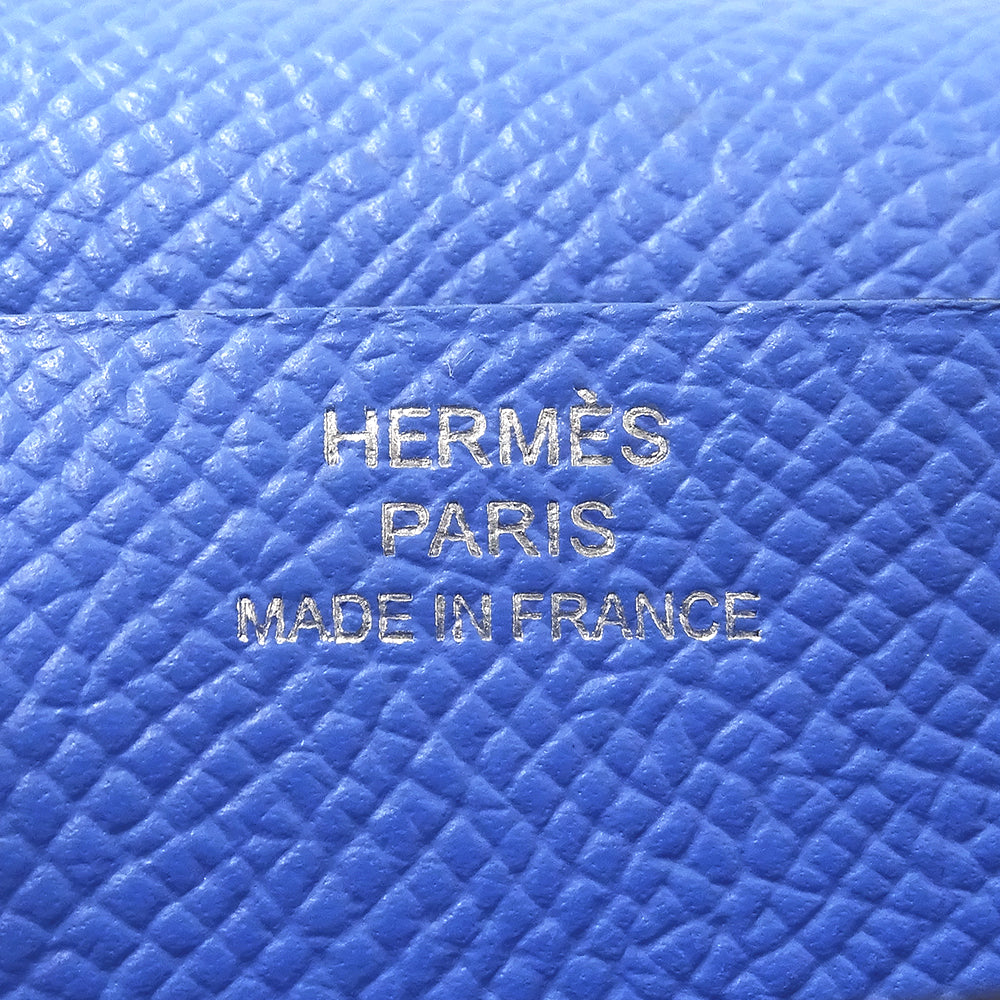 HERMES エルメス ベアン 長財布 ブルー ヴォーエプソン レディース 【中古】