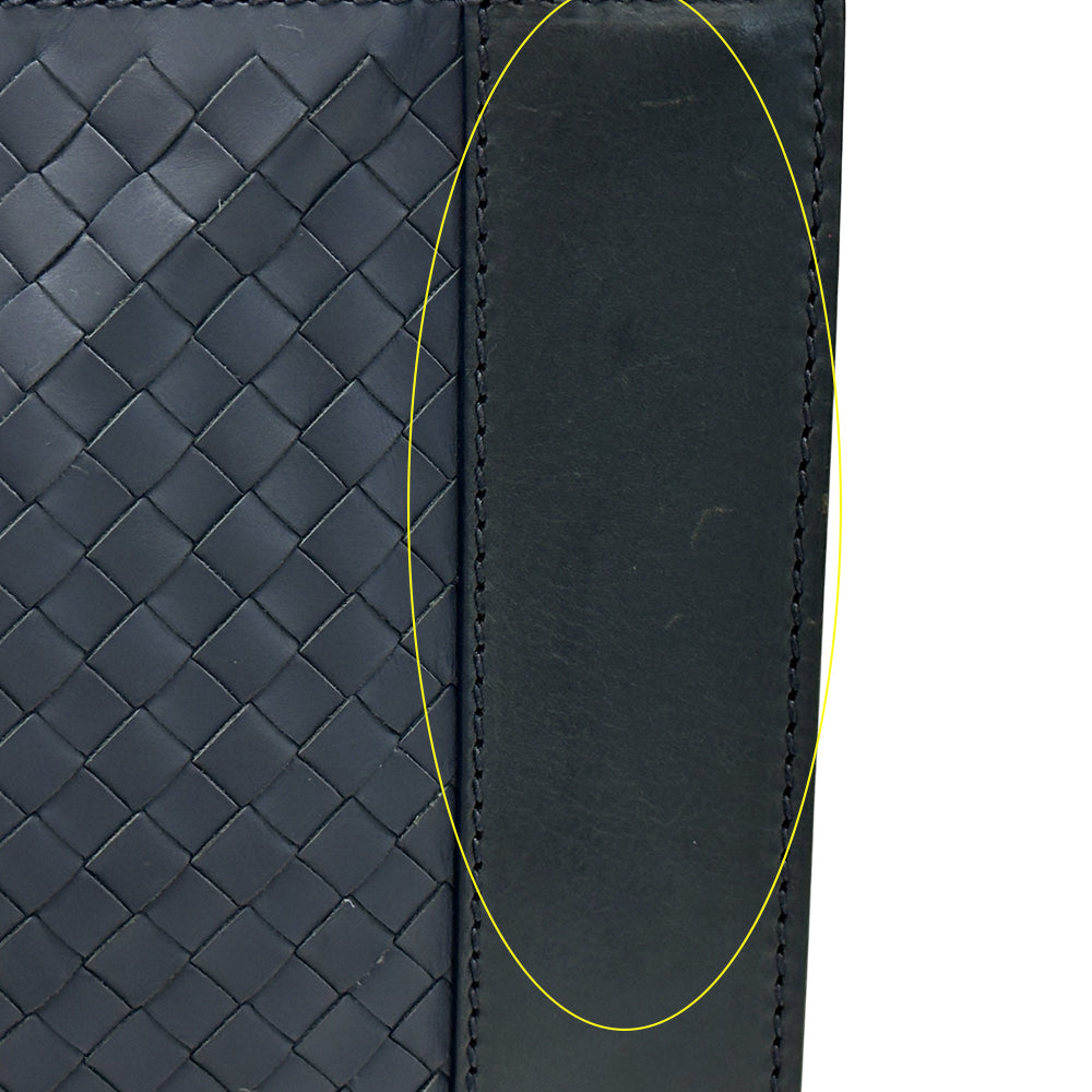 BOTTEGAVENETA ボッテガ・ヴェネタ クラッチ・セカンドバッグ イントレチャート ネイビー レザー メンズ 【中古】