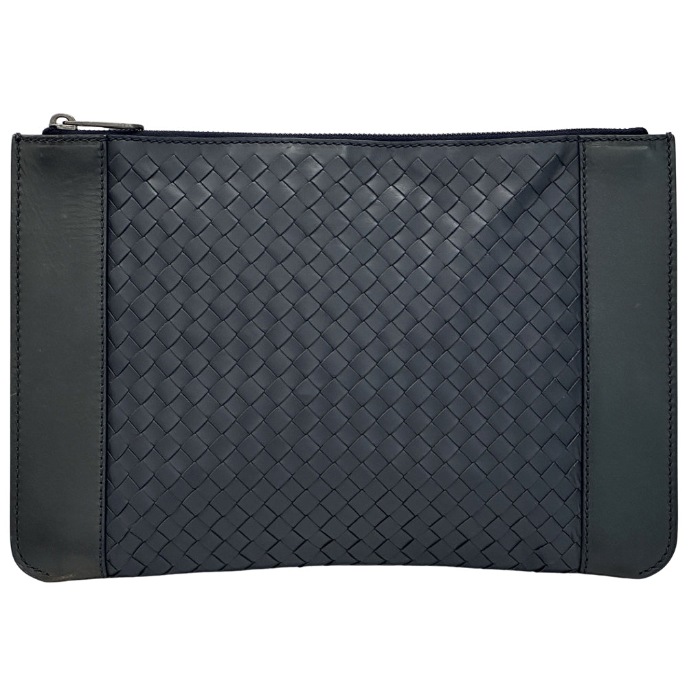 BOTTEGAVENETA ボッテガ・ヴェネタ クラッチ・セカンドバッグ イントレチャート ネイビー レザー メンズ 【中古】