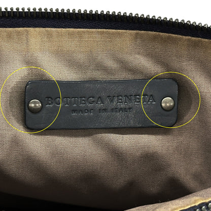 BOTTEGAVENETA ボッテガ・ヴェネタ クラッチ・セカンドバッグ イントレチャート ネイビー レザー メンズ 【中古】