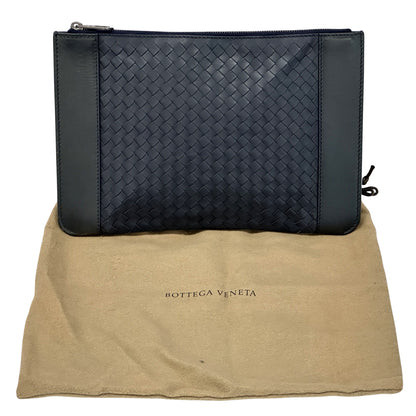 BOTTEGAVENETA ボッテガ・ヴェネタ クラッチ・セカンドバッグ イントレチャート ネイビー レザー メンズ 【中古】
