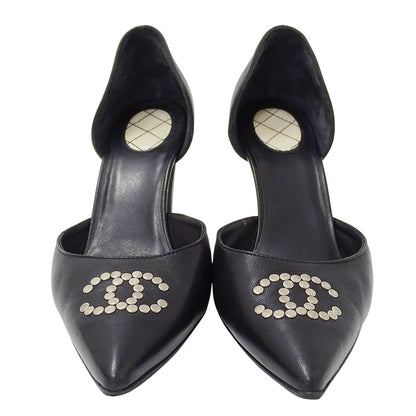 CHANEL シャネル パンプス ブラック レザー レディース 【中古】