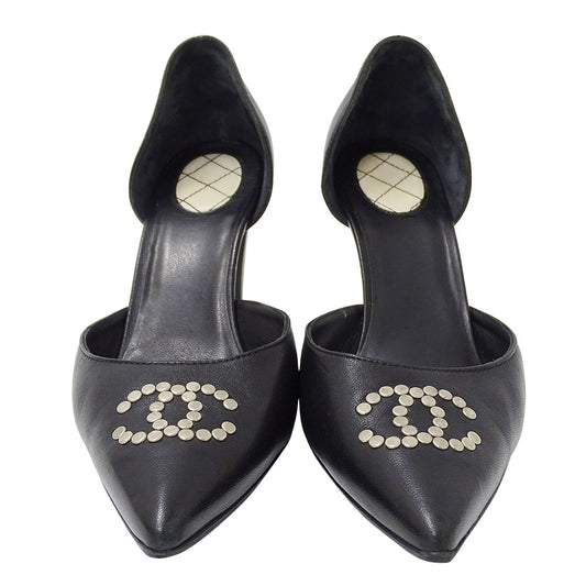 CHANEL シャネル パンプス ブラック レザー レディース 【中古】