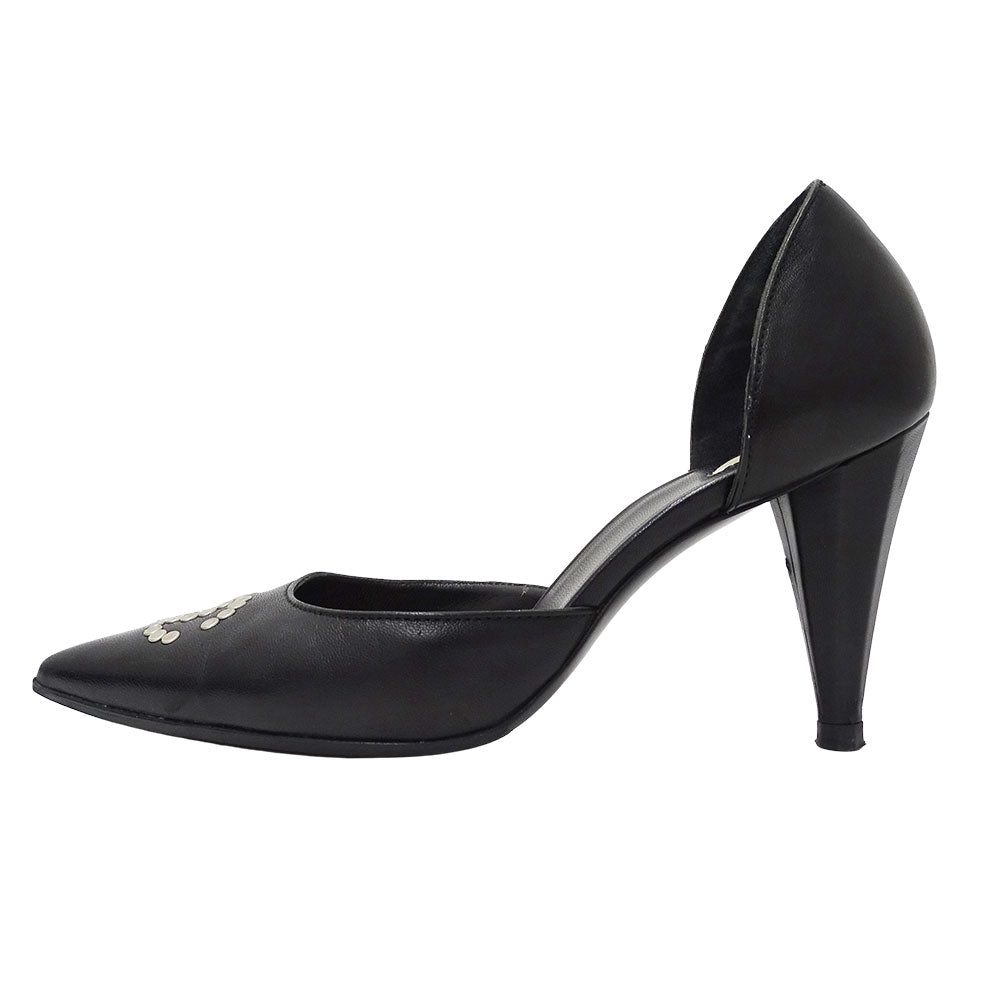 CHANEL シャネル パンプス ブラック レザー レディース 【中古】