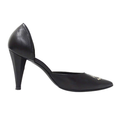 CHANEL シャネル パンプス ブラック レザー レディース 【中古】