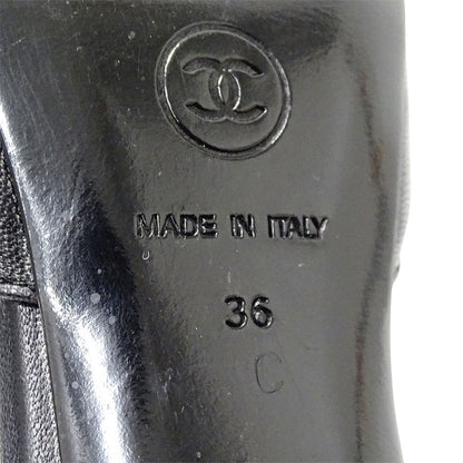 CHANEL シャネル パンプス ブラック レザー レディース 【中古】