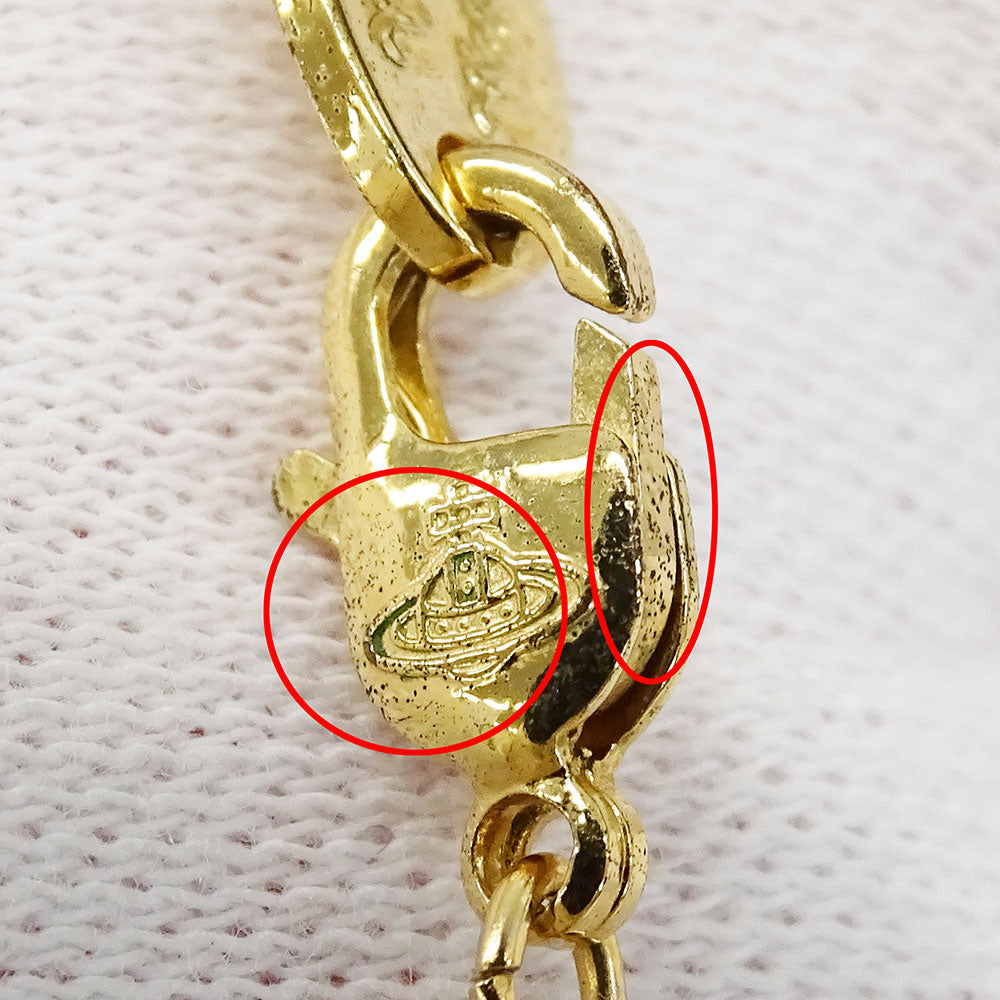 Vivienne Westwood ヴィヴィアン・ウエストウッド ネックレス ラインストーン ゴールド レディース 【中古】