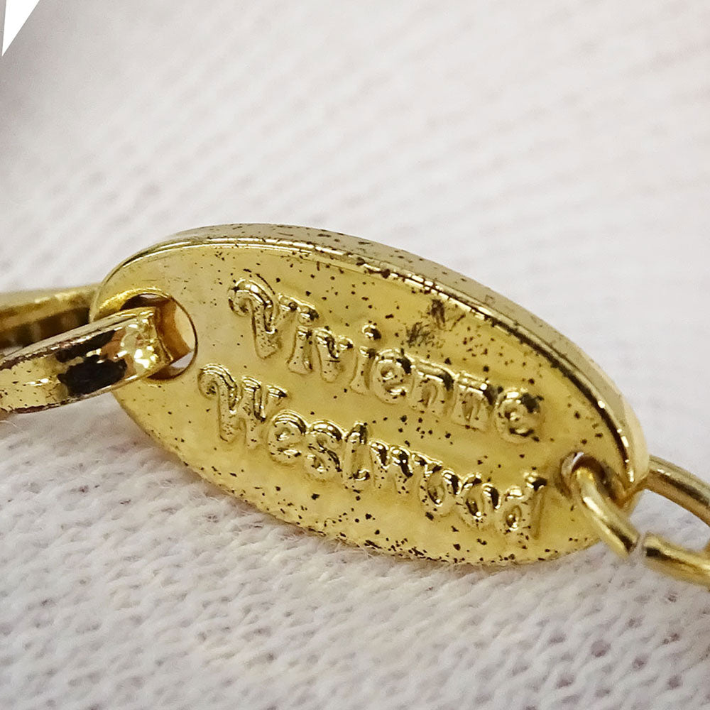 Vivienne Westwood ヴィヴィアン・ウエストウッド ネックレス ラインストーン ゴールド レディース 【中古】