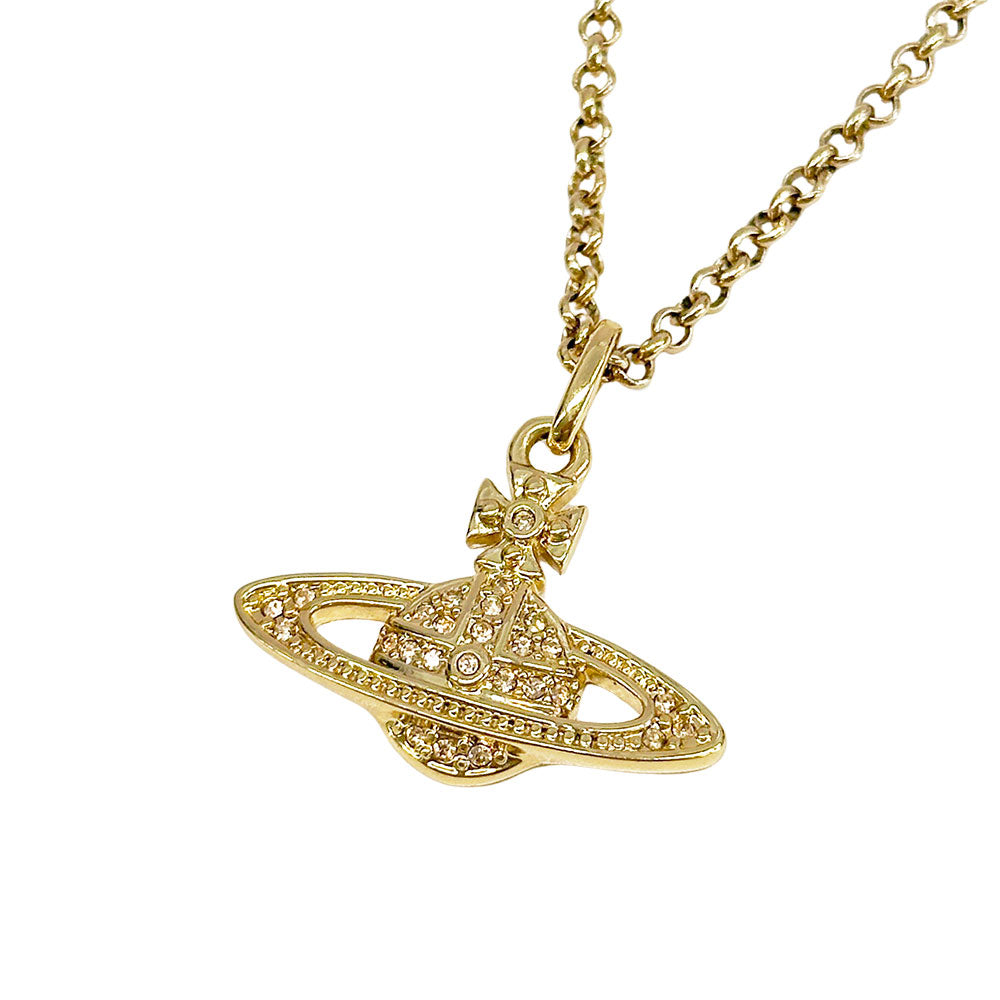 Vivienne Westwood ヴィヴィアン・ウエストウッド ネックレス ラインストーン ゴールド レディース 【中古】